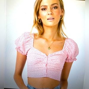 NWT PRINCESS POLLY CROPPED TOP THE LORA TOP PINK IN SIZE 6